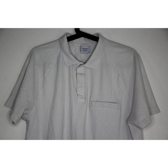 Outdoor Voices Mens Large Spell Out Pocket Polo Shirt H886 - Picture 2 of 8